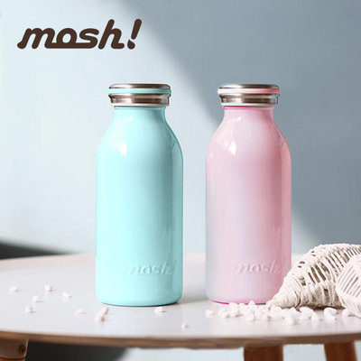 mosh350ML牛奶瓶款不锈钢真空保温瓶DMMB350PE