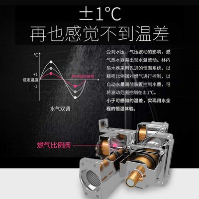 林内(Rinnai) 13升 燃气热水器 静音恒温强排式 RUS-13QD01（天然气）