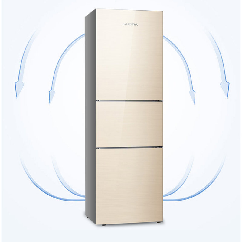 澳柯玛aucma206升三门冰箱三温区独立空间bcd206ne炫金