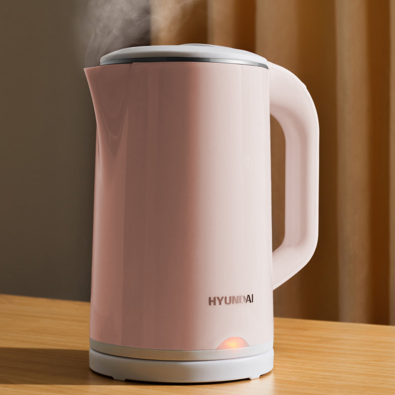 hyundai韩国现代电热水壶18l不锈钢内胆一键保温烧水壶