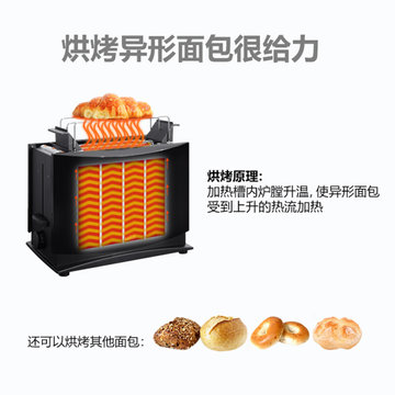 博朗（Braun）面包机 家用多士炉  吐司机 烤面包机  HT450