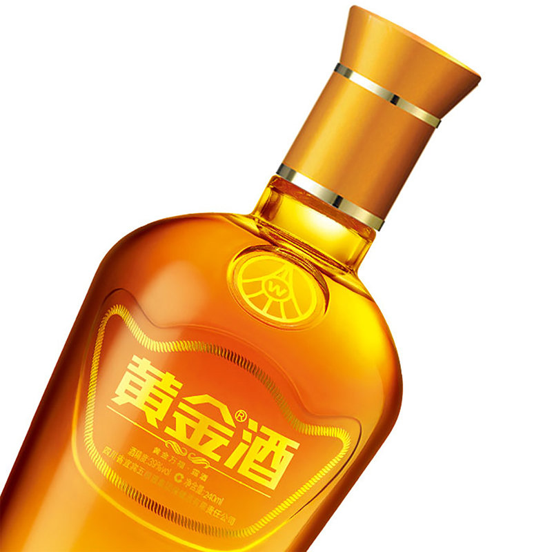 国美自营 黄金酒39度五粮液出品万福酒240ml