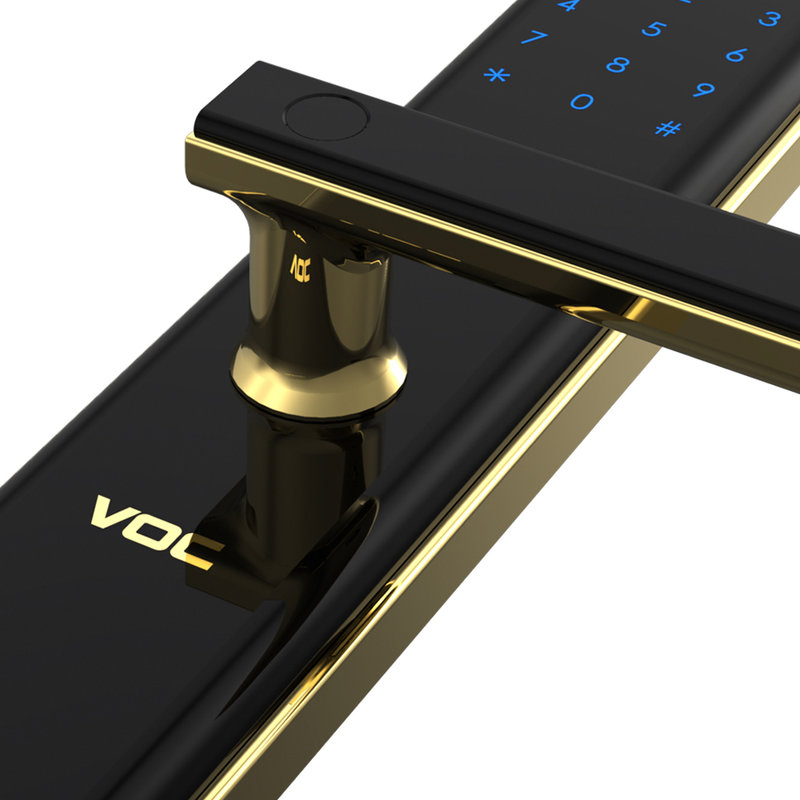 voc指纹锁时尚x9黑金家用电子锁智能门锁防盗门锁