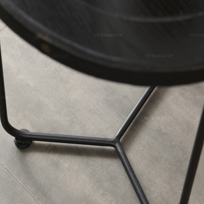 Retro Master 黑色铁艺移动边几角几客厅沙发小茶几 北欧现代简约时尚创意圆形茶几 RI029-L