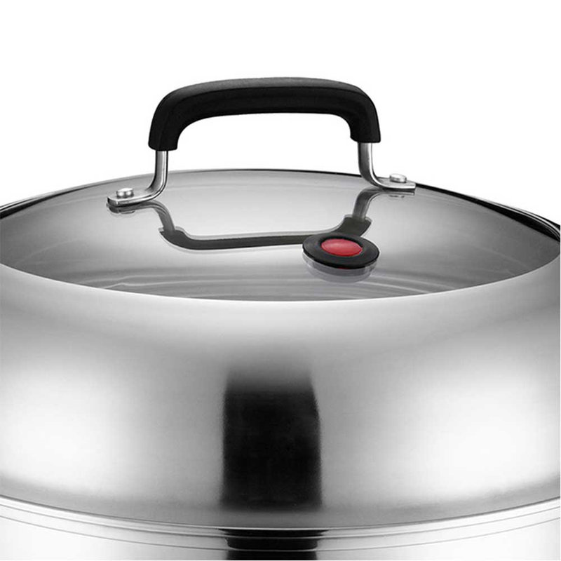 爱仕达(asd)蒸锅 28cm不串味三层不锈钢复底蒸汽锅海鲜蒸锅304不锈钢z