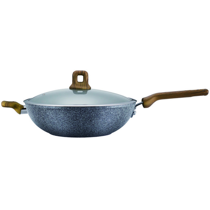 三禾膳石花岗岩不跑油32cm炒锅