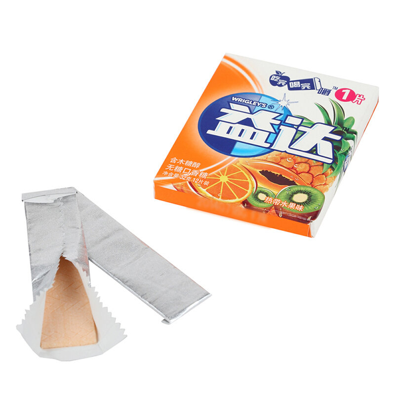 国美自营益达无糖口香糖热带水果味12片装32g